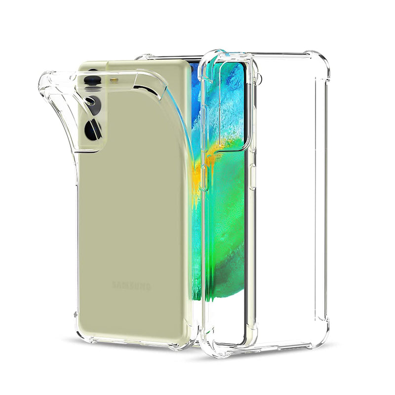 Lesanm For Samsung Galaxy S21 Fe Case Crystal Clear Cover With Shock Absorbing Bumper Thin Slim Flexible Tpu Rubber Soft Silicone Protective Phone Case Cover For Samsung Galaxy S21 Fe