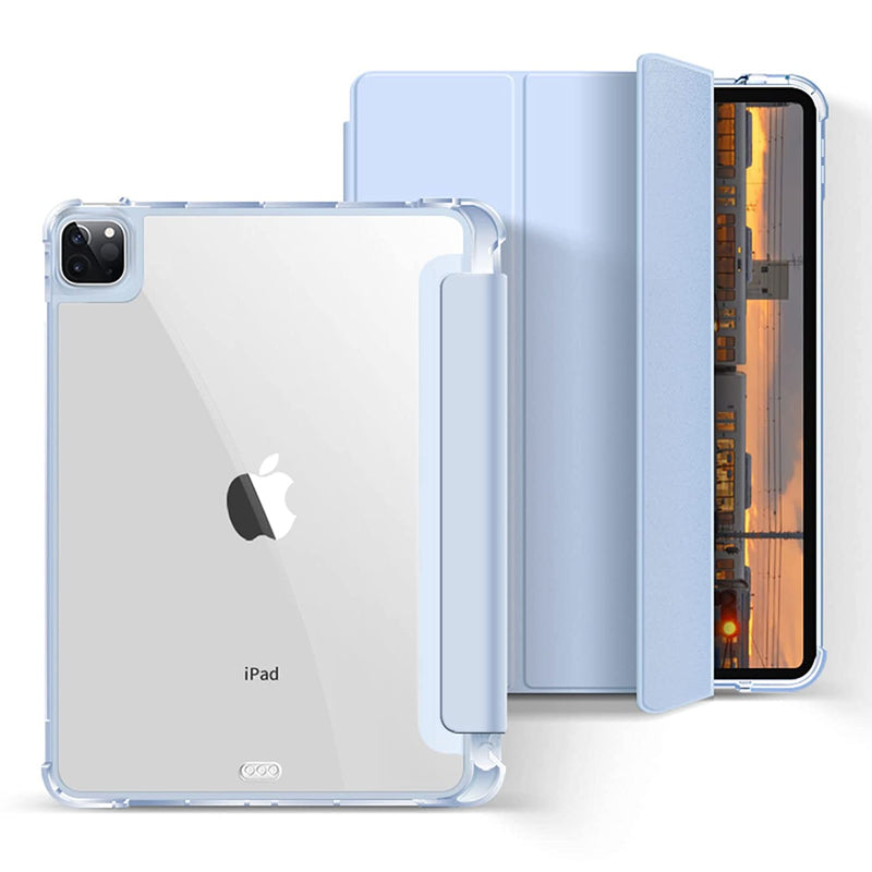 New Case For Ipad Pro 11 2021 Trifold Stand Auto Sleep Wake Ultra Slim Smart Cover Clear Transparent Case With Pencil Holder For Ipad Pro 11 3Rd Generat