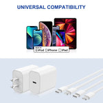 Iphone Fast Charger Block 2Pack 20W Apple Mfi Certified Iphone Wall Charging Plug And Usb C To Lightning Cable Cord Iphone Power Adapter Brick Cube For Iphone 13 13 Pro Max 12 Pro 12 Mini 11 Pro Ipad