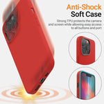 Just4You Soft Jelly For Apple Iphone 13 Pro Case Slim Thin Fit Cover Microfiber Lining Matte Finish Red Cs_St_I13P_Rd