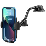 Car Phone Holder Mount Long Arm Dashboard Windshield Phone Holder With Anti Shake Stabilizer Strong Sticky Gel Suction Cup Car Phone Holder Mount Compatible With 4 5 6 9 Inch Mobile Phone