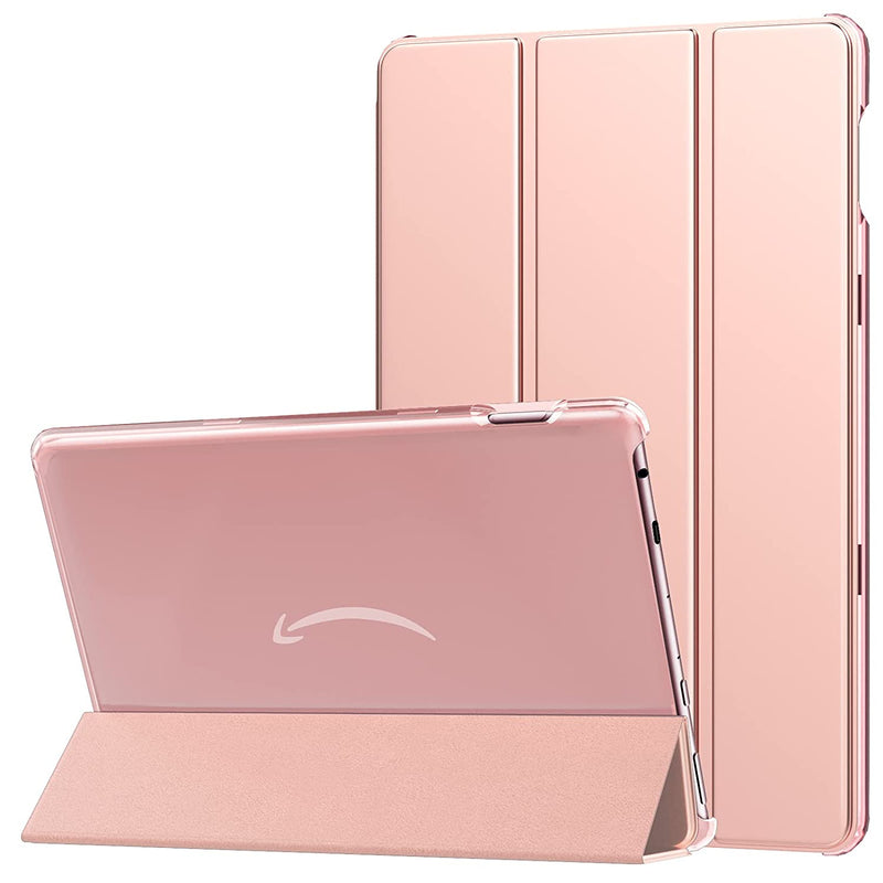 New Moko Case Fits Kindle Fire Hd 8 8 Plus Tablet 10Th Generation 2020 Release Smart Shell Stand Cover With Translucent Frosted Back Rose Gold