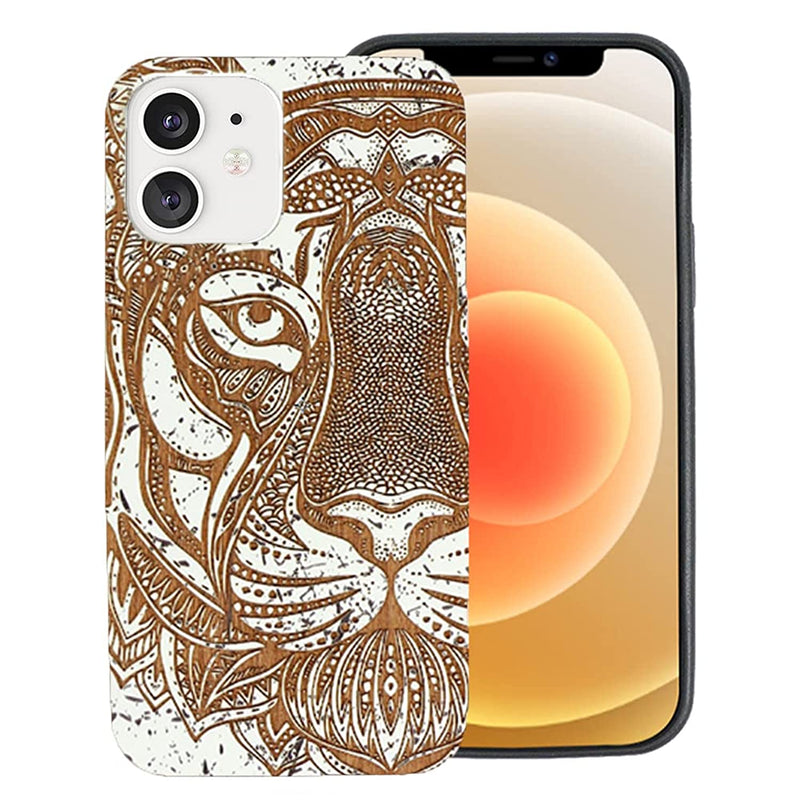 Lion Wood Case Compatible With Iphone 12 12 Pro Wood Iphone 12 Case 12 12 Pro Wood Iphone 12 Pro Case Wood Phone Case Iphone 12 Lion Phone Case Iphone 12 Wooden Cell Phone Case For Iphone 12 Case