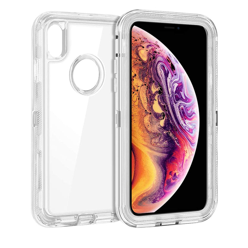 Hybrid Clear Phone Case For Iphone Xs Max 6 5 Inches Heavy Duty Protective Dual Layer Shockproof Case With Hard Pc Bumper Soft Tpu Back For 2018 Release Apple Iphone Xs Max Transparent