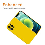 Manducary Liquid Silicone Case Compatible With Iphone 12 Mini Pro Max 2020 Gel Rubber Full Body Protection Cover Case Drop Protection Case Yellow Iphone 12 Mini
