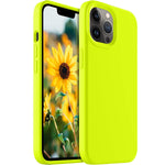 Jele Shockproof Designed For Iphone 13 Pro Max Case Liquid Silicone Phone Case With Soft Anti Scratch Microfiber Lining Drop Protection Slim Thin Cover 6 7 Inch 2021 Fluorescent Yellow