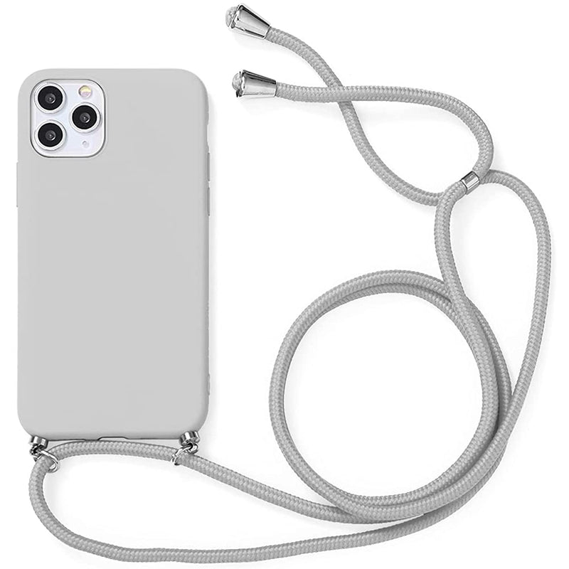 Crossbody Case For Samsung Galaxy A21S 4G With Neck Cord Strap Shockproof Grey Soft Slim Tpu Silicone Protection Cell Phone Cover With Adjustable Lanyard Compatible With Samsung A21S 4G 6 5
