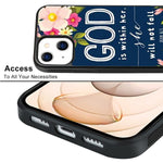 Jinxiuss Phone Case For Iphone 13 With Bible Verse God Christian Black Slim Rubber Frame Full Body Protection Cover Case For Iphone 13 Drop Protection