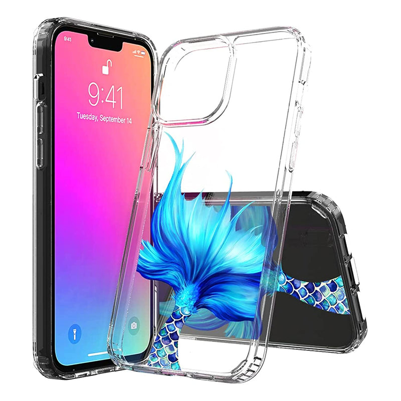 Cell Phone Case For Iphone 13 Pro Max Crystal Slim Air Buffer Clear Tpu Drop Proof Women Girls Design Protective Phone Case Cover For Iphone 13 Pro Max Mermaid Tail