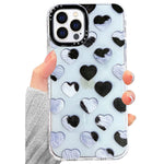 Ceokok Case Compatible For Iphone 13 Pro Max Cow Print Case Clear Transparent With Black White Animal Fur Drawing Love Heart Cows Pattern Design Soft Tpu Shockproof Women Girls Phone Cover Shell