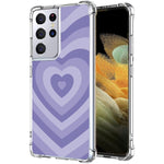 Compatible With Samsung Galaxy S22 Ultra Purple Heart Case Purple Love Heart Painting Art Coffee Latte Swirls Valentines Phone Case For Men Women Girl Soft Tpu Cool Trendy Case For Samsung