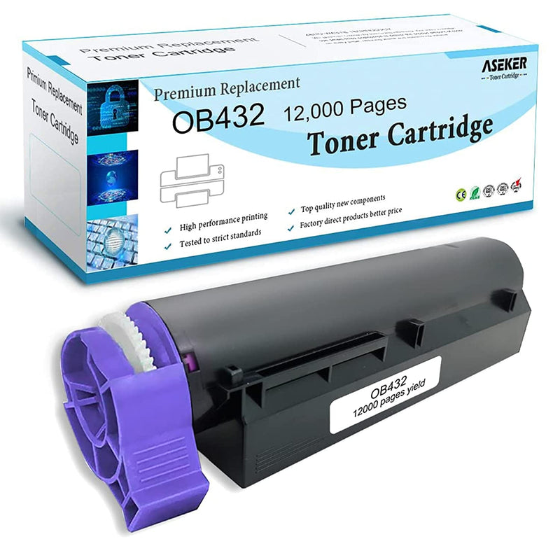 Toner Cartridge Compatible For Oki B432Dn B512Dn Mb492 Mb562W Printers Extra High Volume 12000 Pages 45807110 Black