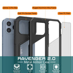 Punkcase For Iphone 13 Pro Max Ravenger Defense 2 0 Series Protective Hybrid Military Grade Cover W Aluminum Frame Clear Back Ultimate Drop Protection For Iphone 13 Pro Max 6 7 2021 Black