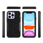 Compatible With Iphone 13 Pro Max Case Leopard Skin Art Rugged Case For Woman Fashion Luxury Double Layer Protection Case For Iphone 13 Pro Max6 7Inch Black Leopard Cheetah