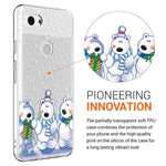 Eouine Google Pixel 3A Xl Case Phone Case Transparent Clear With Pattern Elk Snowflake Shockproof Soft Tpu Silicone Cover Skin For Google Pixel 3A Xl Smartphone Polar Bear
