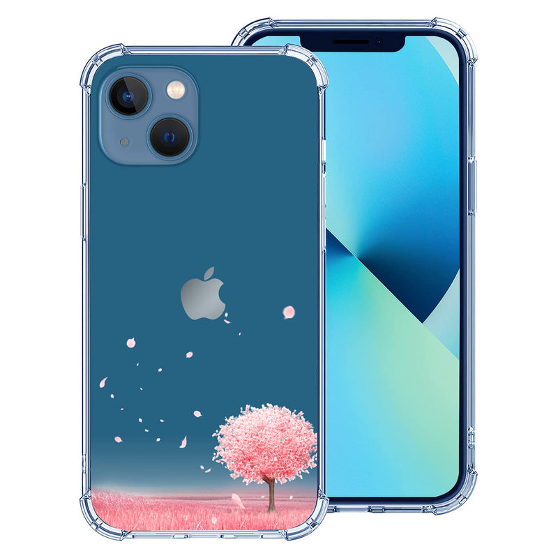 Hepix Clear Case Compatible With Iphone 13 Case Pink Tree 2021 Floral Iphone 13 Case For Women Girls Shockproof Protective Tpu Flowers 13 Phone Case Cover Case For Iphone 13 6 1 In Romantic Flower