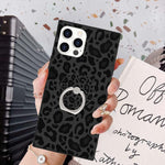 Kanghar Iphone 13 Pro Case Leopard Square Iphone 13 Pro Case For Women Men Full Body Anti Scratch Shockproof Bumper Protective Cover With Phone Ring Holder