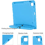New Kid Friendly Case Compatible For Ipad Pro 12 9 5Th 4Th Gen 2020 2021 Released Shockproof Ultra Light Weight Convertible Handle Stand Cover Blue