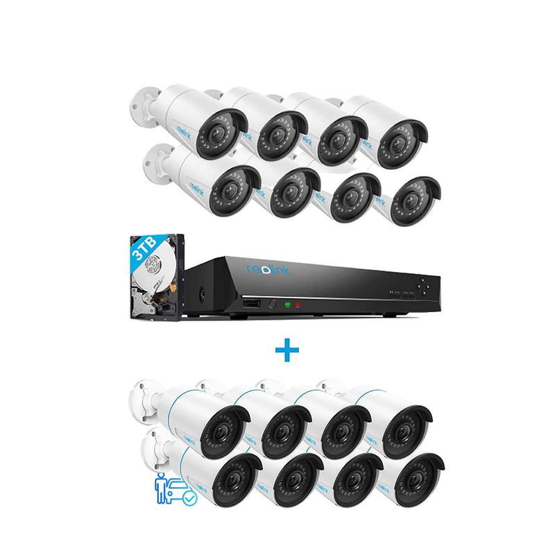 5MP PoE Security Camera 16pcs 16CH NVR Pre-Installed with 3TB HDD