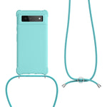 Kwmobile Case Compatible With Google Pixel 6 Crossbody Case Soft Matte Tpu Phone Holder With Neck Strap Light Blue