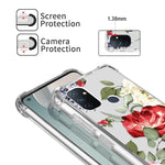 New Oneplus Nord N100 5G Clear Case Red Floral Pattern With Screen Protect