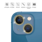 Zuslab Rear Camera Lens Protector Compatible With Apple Iphone 13 13 Mini Premium Aluminum Alloy Edge Full Cover With Hd Tempered Glass Film For Lens Screen Protection 2 Pack Sparkling Golden