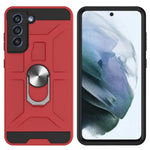 Compatible With Samsung Galaxy S21 Fe 5G Case Cover Durable Shockproof Tpu Bumper Cover And Hard Pc With Ring Buckle Skin For Galaxy S21 Fe 5G Red