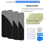 Cwxmy 3 Pack Privacy Screen Protector For Iphone 13 Pro Max 5G 6 7 Inch Anti Spy Double Strong Tempered Glass Film