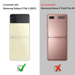 Case For Samsung Galaxy Z Flip 3 Hard Premium Anti Yellowing Clear Crystal Transparent Plating Protective Cover Anti Scratch Shookproof Case For Samsung Galaxy Z Flip 3 5G 2021 Gold