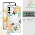 Hekodonk Compatible With Samsung Galaxy S22 5G Case Cute Clear Crystal Soft Flexible Tpu Shockproof Protective Cover For Women Girls Slim Flower Pattern Design For S22 5G Phone Case Abundant Blossom