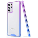 Salawat Galaxy S21 Ultra Case Clear Galaxy S21 Ultra Case Cute Gradient Slim Phone Case Cover Reinforced Tpu Bumper Shockproof Protective Case For Samsung Galaxy S21 Ultra 6 8 Inch Purple Blue
