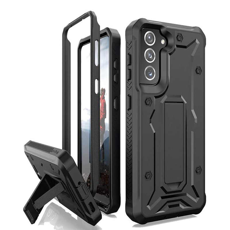 Armadillotek Vanguard Compatible With Samsung Galaxy S21 Plus Case Military Grade Full Body Rugged With Built In Kickstand Screenless Version Black