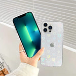 Lsl Compatible With Iphone 13 Pro Case Glitter Clear Love Holographic Heart Phone Case For Women Kids Aesthetic Cute Bling Sparkle Ranbow Heart Cover Soft Silicone Protection Case For Iphone 13 Pro