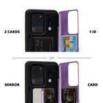 Toru Cx Pro Wallet Cover Designed For Galaxy S20 Ultra Case With Card Holder Strap Mirror Usb Adapter Purple