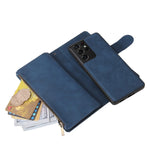 Lbyzcase Wallet Case For Galaxy S21 Plus Samsung S21 Case Folio Flip Premium Leather Zipper Pocket Magnetic Detachable Case Covercard Slotswrist Strap For Samsung Galaxy S21 Plusblue