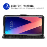 New For Lg V35 Thinq V30 Plus Wallet Case With Tempered Glass