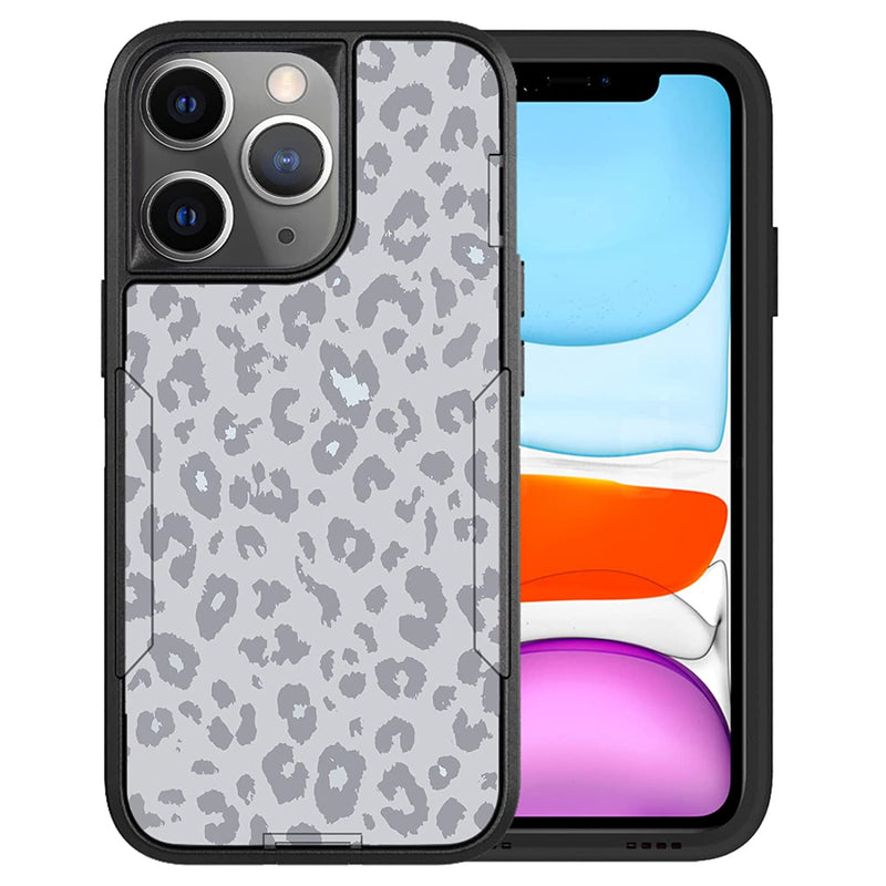 Compatible With Iphone 13 Pro Max Case Cold Gray Leopard Print Pattern Dual Layer Rugged Bumper Protective Shockproof Phone Case Cover For Iphone 13 Pro Max