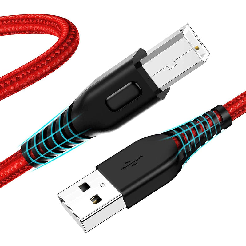 New 2Pack Red Usb Printer Cable 3Ft Usb Printer Cord High Speed Usb 2 0 T