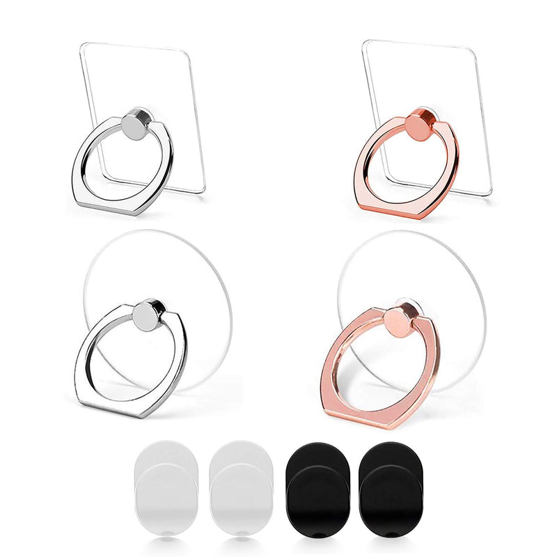 Transparent Phone Ring Holder Stand Liv2Fun Reusable Finger Ring Kickstand With 360 Rotation Universal Cell Phone Grip And Mount Combo 6 Pack