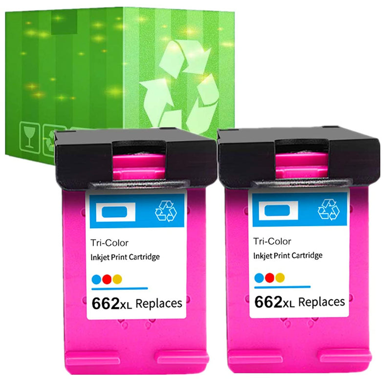 2 Tri Color Ink Cartridge For 662Xl Cz106Al High Yield