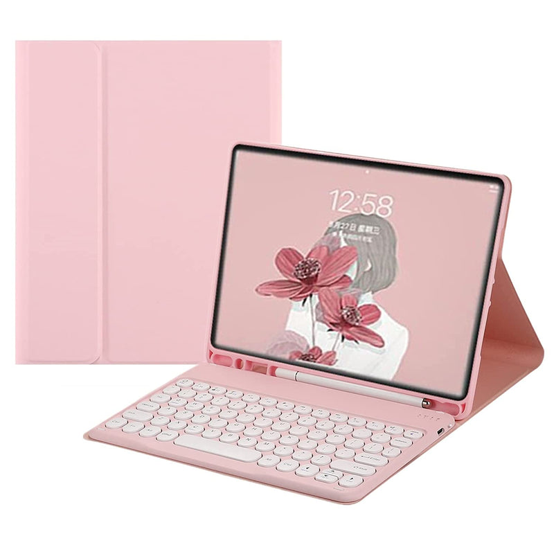 New Color Keyboard For Samsung Galaxy Tab S8 Plus S7 Fe 2021 S7 Plus 12 4 Inch Keyboard Case Cute Round Key Wireless Movable Keyboard Cover With S Pen
