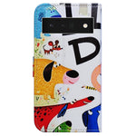 Pixel 6 Pro Case Bcov Colorful Cute Dogs Leather Flip Phone Case Wallet Cover With Card Slot Holder Kickstand For Google Pixel 6 Pro 2021
