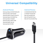 3 4A Fast Charging Car Adapter For Samsung Galaxy S22 S21 S20Fe S10E Note22Ultra 21 A13 A32 A42 A50 A71 A52 Z Fold3 5G Google Pixel 6 Pro 5 Lg G8X Stylo 6 Usb C Car Charger With 3Ft Type C Cable