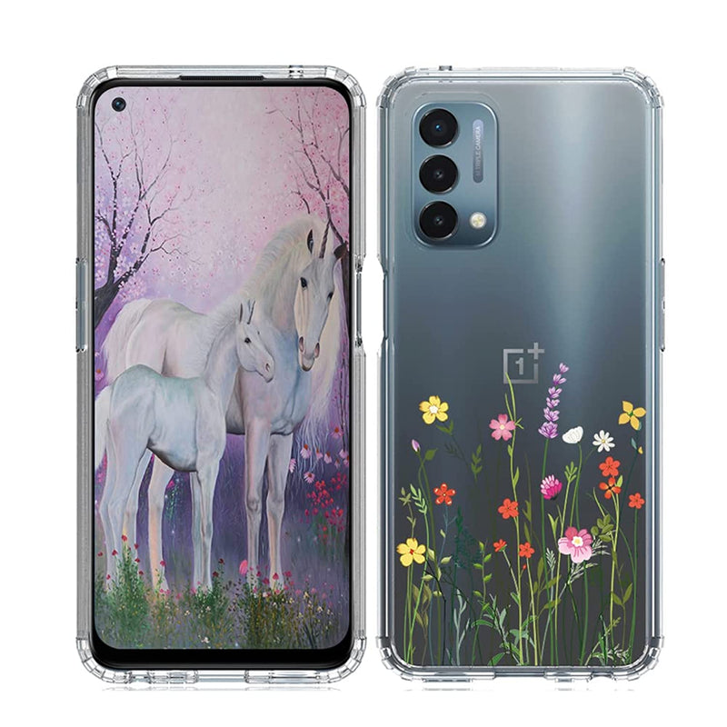 Cell Phone Case For Oneplus Nord N200 5G Slim Clear Air Buffer Tpu Drop Proof Pc Shockproof Protective Phone Case Cover For Oneplus Nord N200 5G Wild Flower