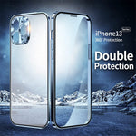 Buckle Installation Iphone 13 Pro Max Case 360 Full Aluminum Bumper With Lock Tempered Glass Shockproof Translucent Backplane Double Sided Protection Iphone13Promax Silver