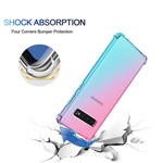 New Galaxy S10 Case Clear Cute Gradient Pink Shockproof Bumper Protective