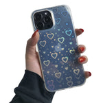 Holographic Heart Phone Case Compatible With Iphone 13 Pro Max Tecogue Heart Clear Silicone Case Love Gradient Rainbow Color For Women 6 7 Inch