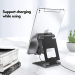 Xuyoz Cell Phone Tablet Stand Phone Holder For Desk Metal Iphone Stand Non Slip Phone Stand Compatible With Iphone All Mobile Phones Switch Ipad Tablet Angle Adjustable Foldable 4 10 5In