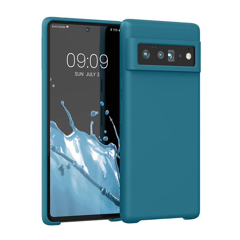 Kwmobile Tpu Silicone Case Compatible With Google Pixel 6 Pro Case Slim Phone Cover With Soft Finish Teal Matte