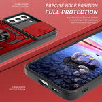 Lsl Compatible With Samsung Galaxy S22 Plus Case Armor With Slide Camera Cover Design Ring Stand Holder Magnetic Kickstand Shockproof Bumper Protective Case For Samsung Galaxy S22 Plus2022 Red